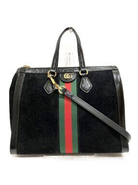 Gucci Ophidia Sherry Line Handbag Suede Leather